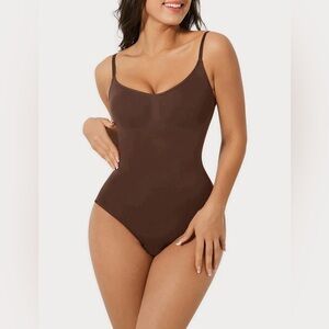TikTok Viral Heyshape Snatched Shapewear Brief Bodysuit in Brown